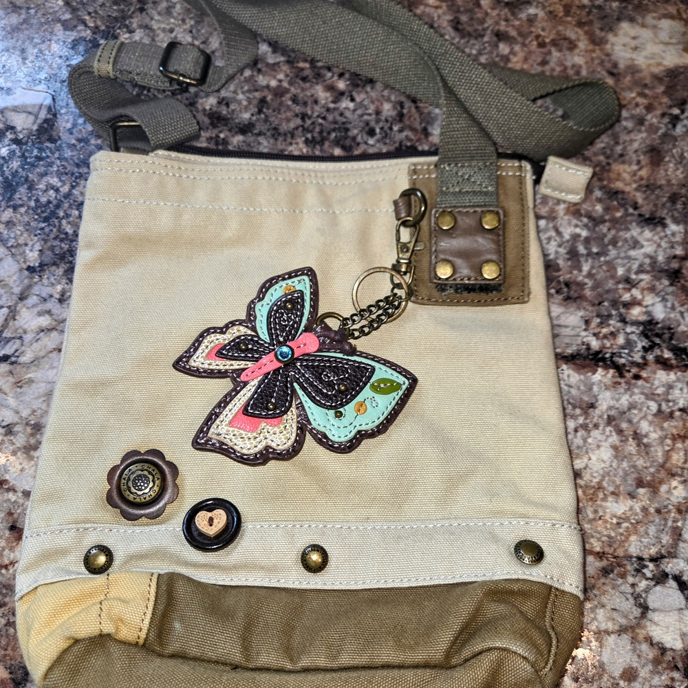 Chala Crossboby Bag W/ Butterfly Coin Purse Used With No Wear Excellent